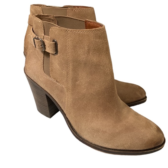 Lucky Brand Esperanza suede buckle stacked heel booties - Picture 4 of 16